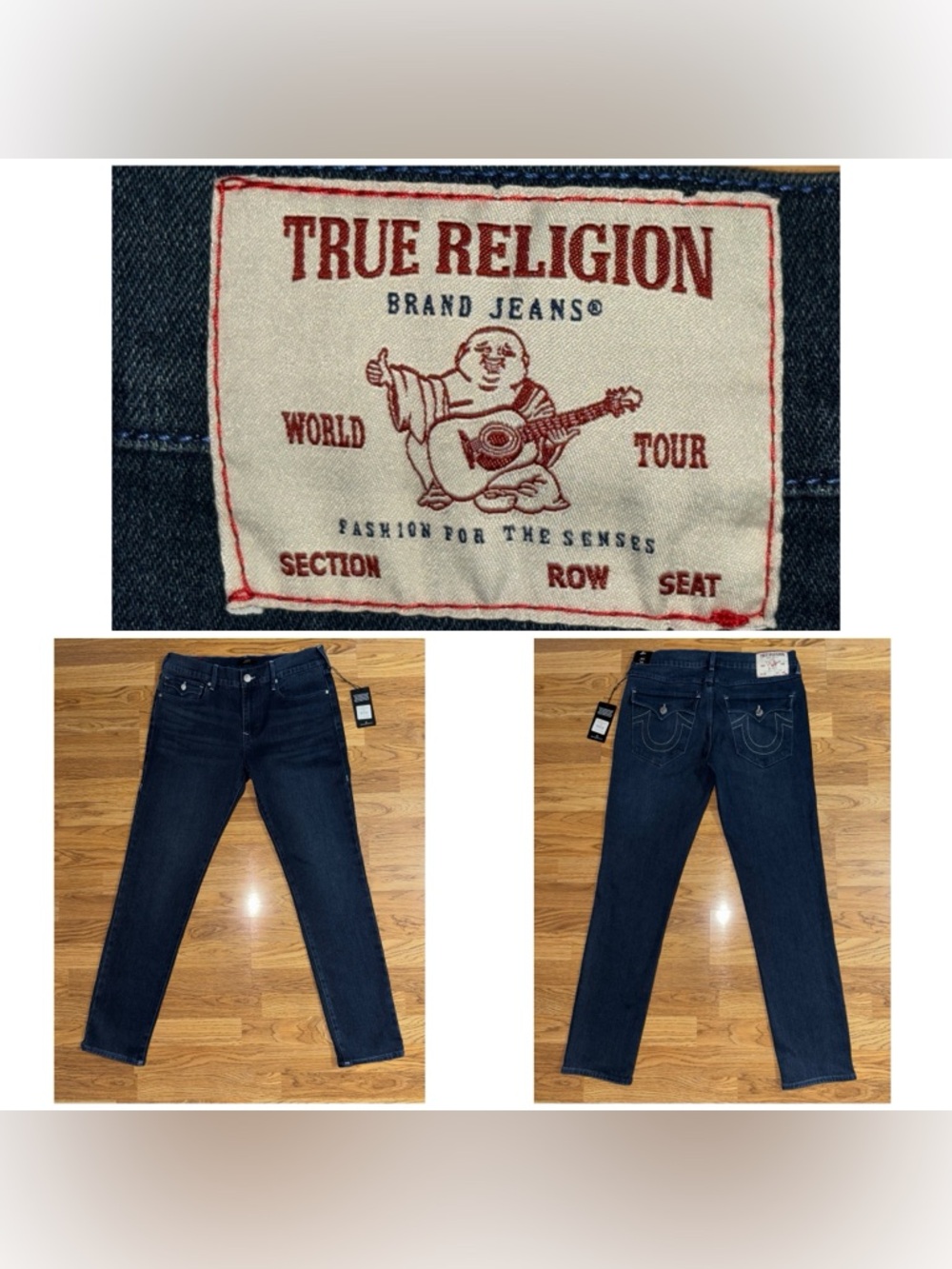 True Religion Brand Rocco Relaxed Skinny Jeans Men's Waist Size 34 Length 32 New
